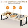 Soporte Elevado para Cuencos de Gato con 3 Cuencos de Acero Inoxidable