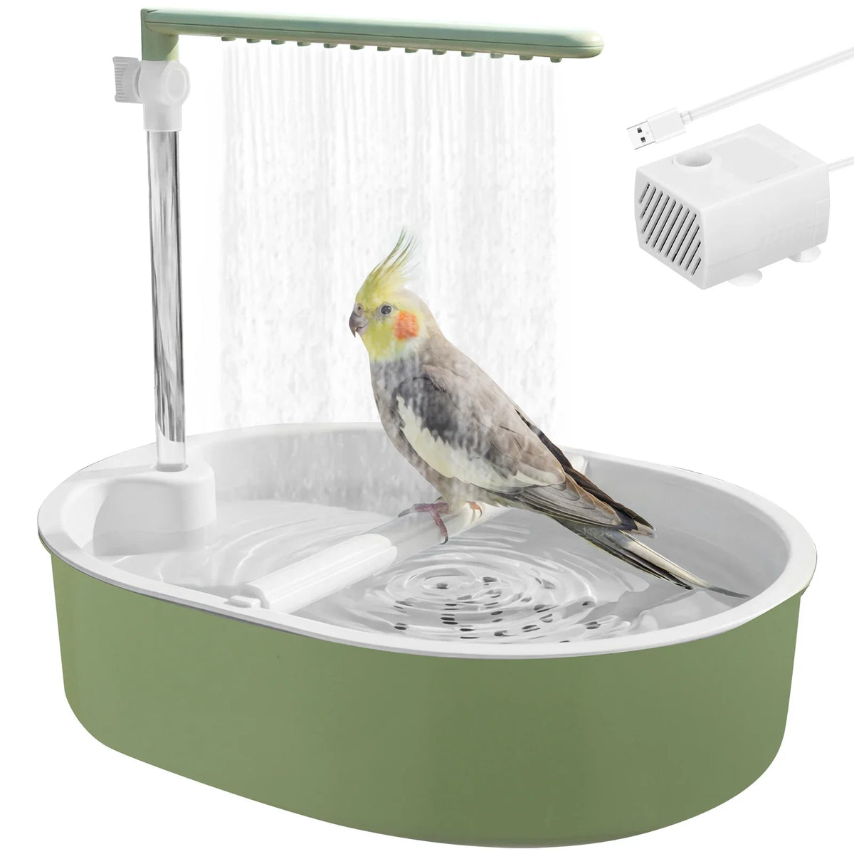 Electric Circulating Bird Bath with Adjustable Water Flow
