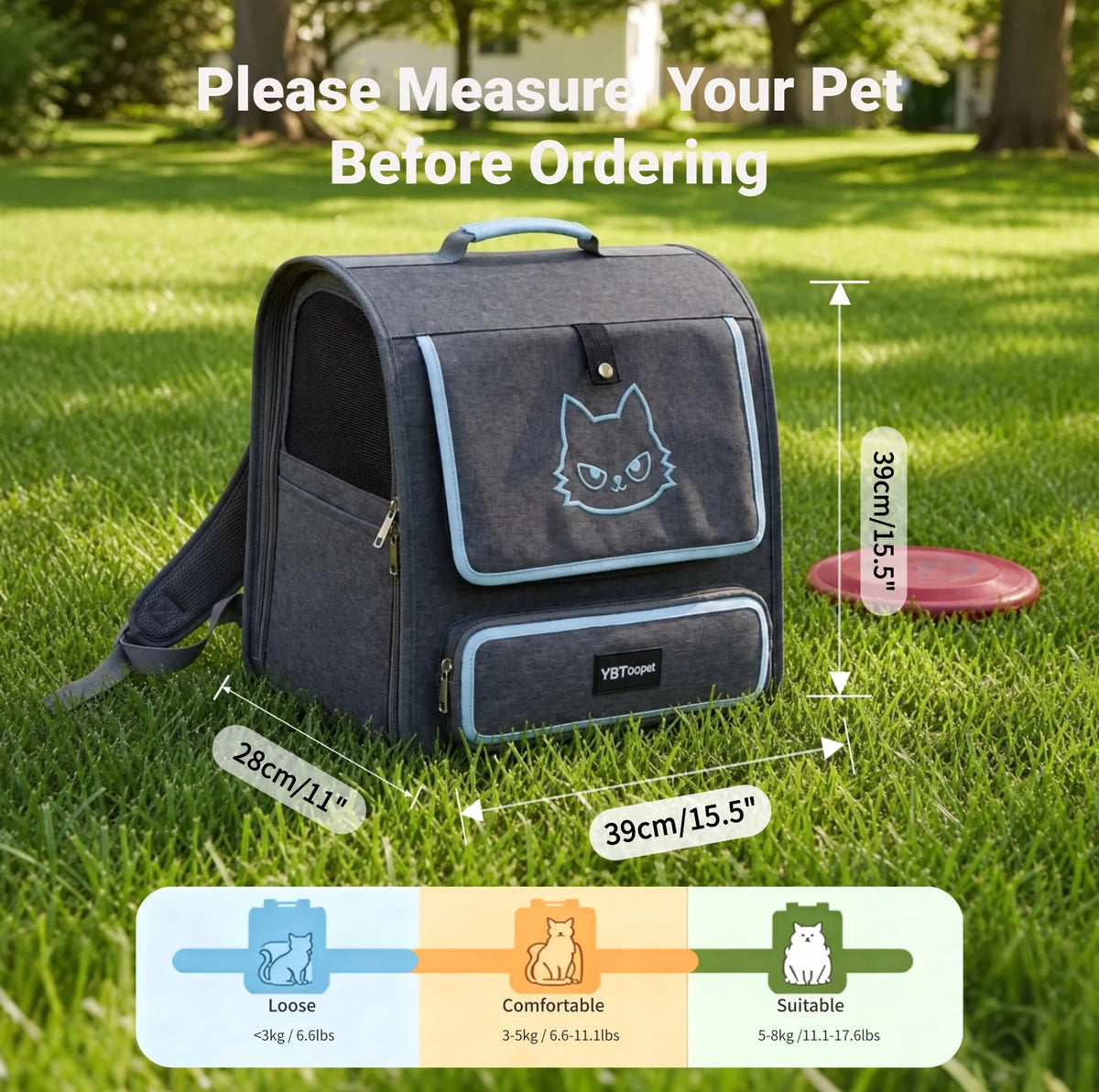 Foldable Pet Carrier Backpack for Cats and Small Dogs