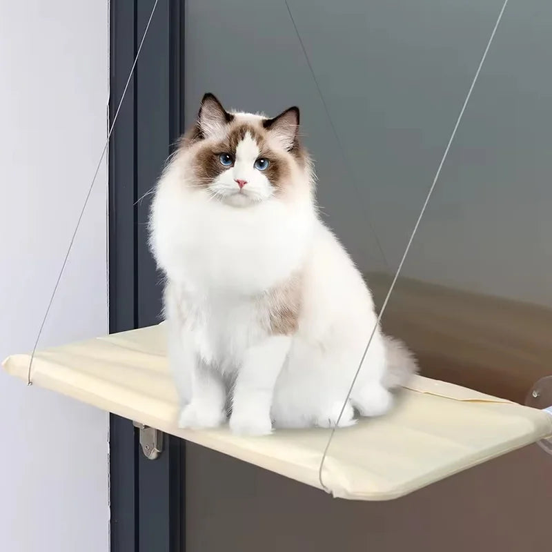 Window-Mounted Cat Hammock with Suction Cup Mount