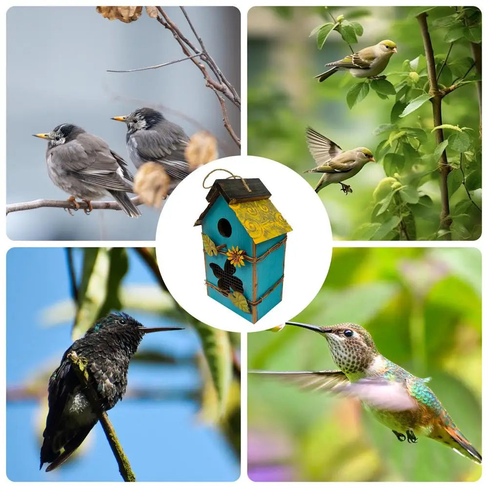 Handcrafted Wooden Hanging Birdhouse for Garden Decor