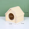Natural Wooden Hamster Villa with Climbing Platform