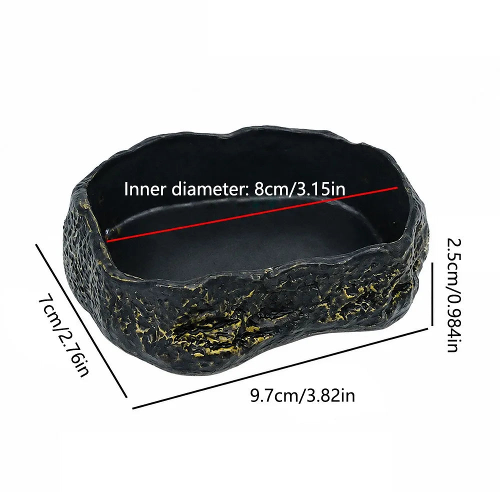 Reptile Feeding and Water Bowl with Natural Tree Stump Design
