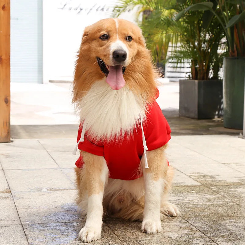 Sudadera de Fleece para Perro Grande con Capucha y Bolsillo con Cremallera