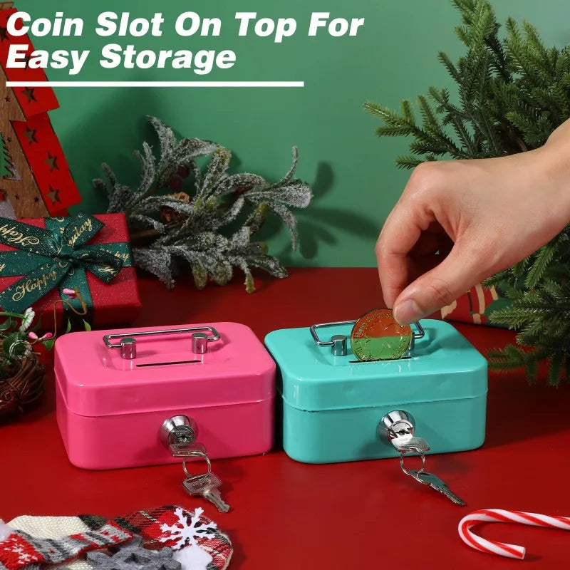 Portable Metal Money Safe Box with Key Lock