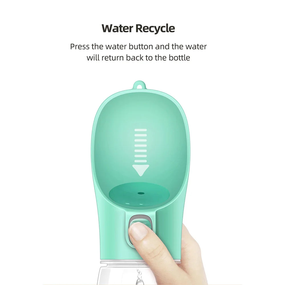 Portable Leakproof Dog Water Bottle with Built-In Drinking Bowl