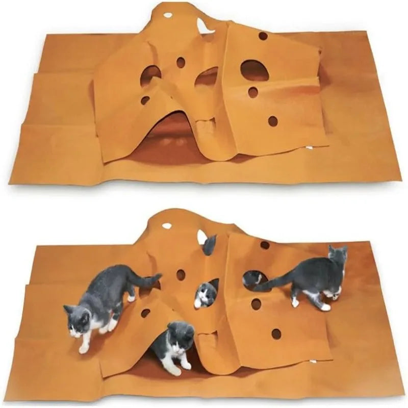Foldable Cat Play Tunnel & Activity Mat