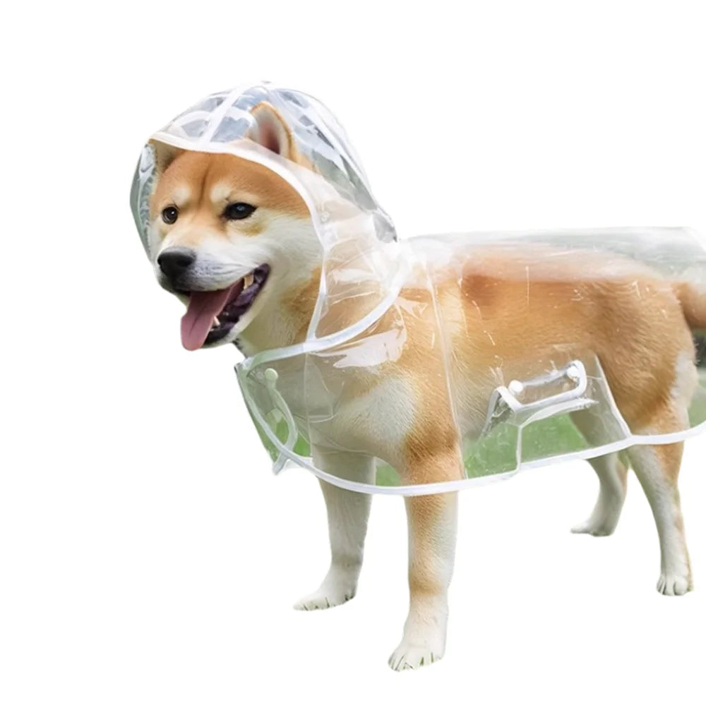 Transparent Waterproof Dog Raincoat for Medium to Large Dogs