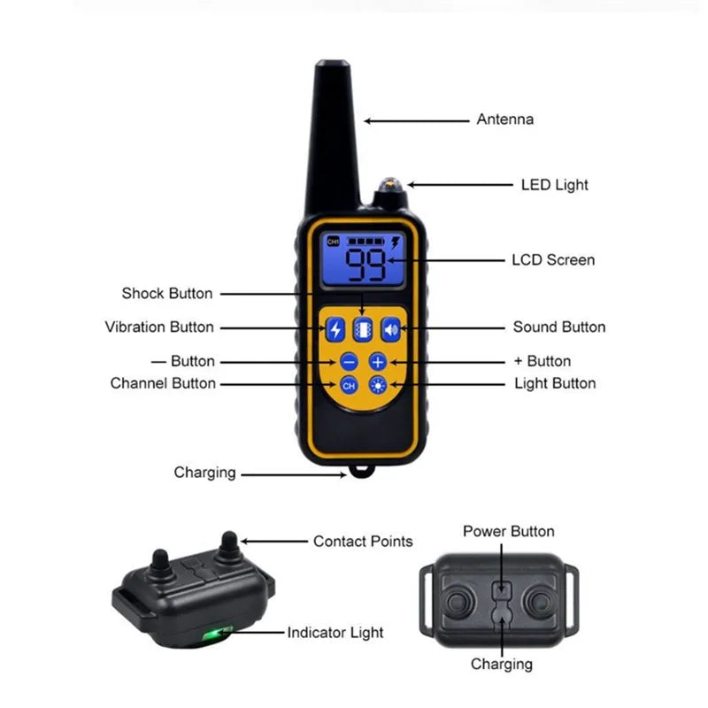 Waterproof Remote Dog Training Collar with Rechargeable Battery