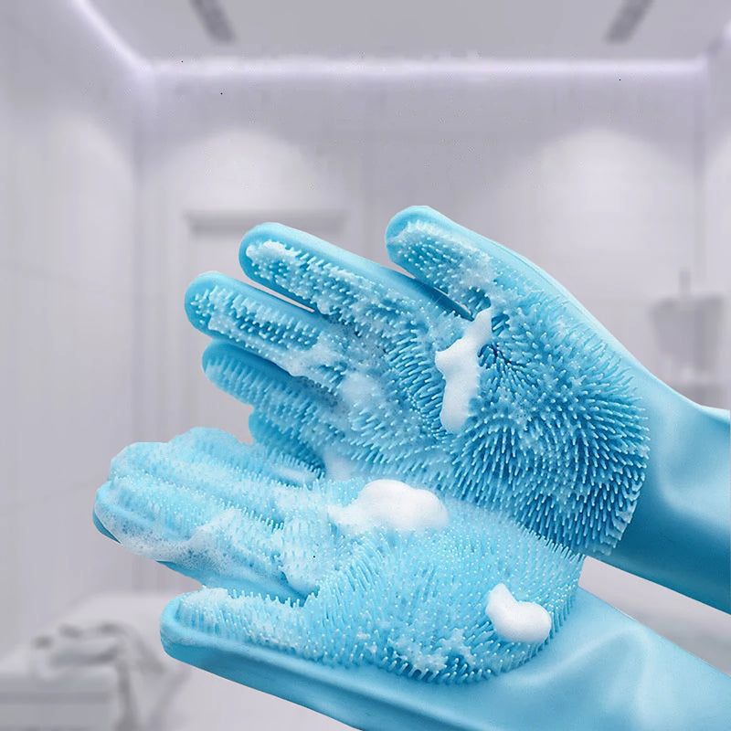 Gants de toilettage en silicone pour animaux