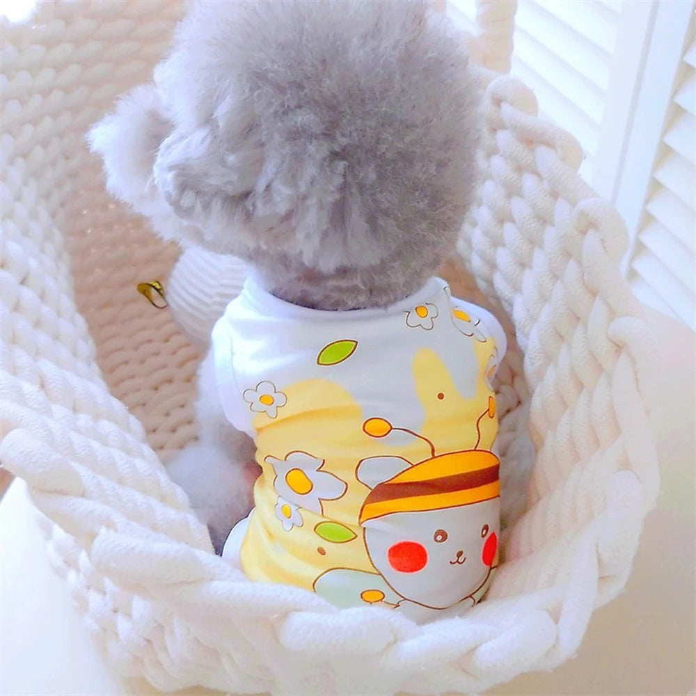 Cute Print Dog Vest Shirt for Small Breeds – Spring & Summer Pet Apparel