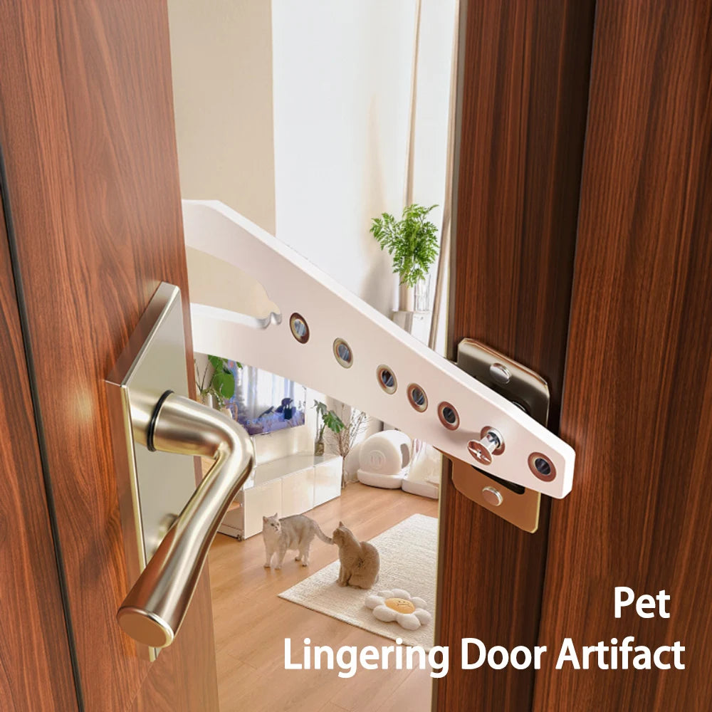 No-Drill Adjustable Cat Door Latch with Stabilizer