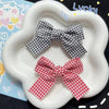 Red Plaid Fabric Bow Hair Clips for Girls