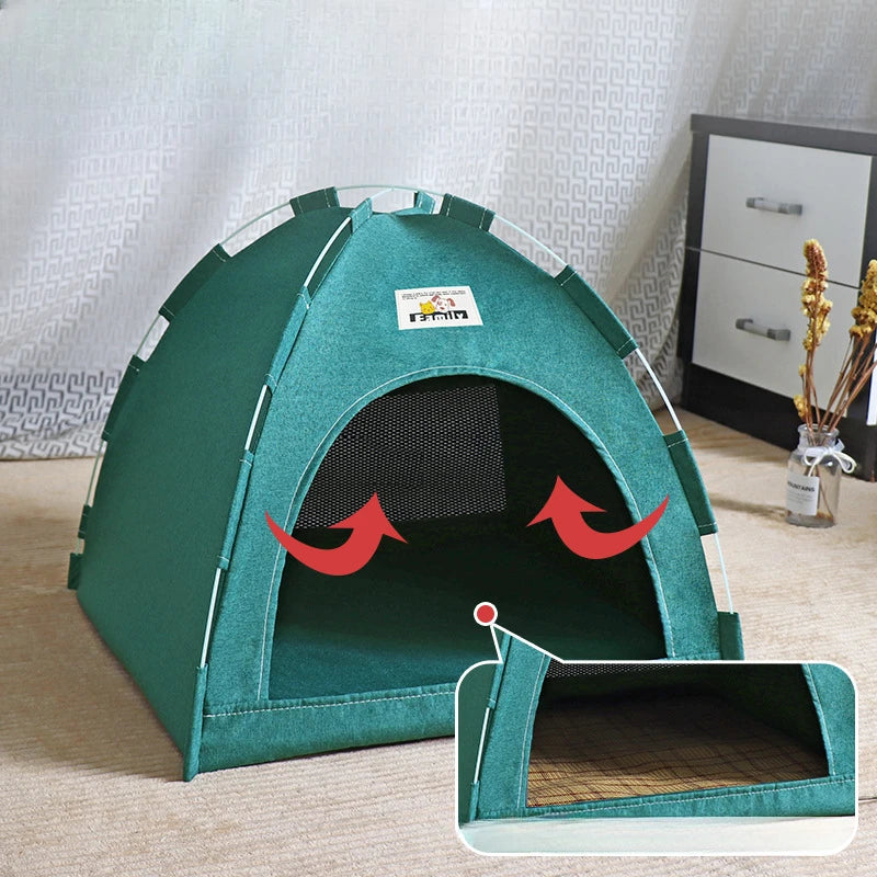 Tente pliante pour animaux avec coussin rafraîchissant