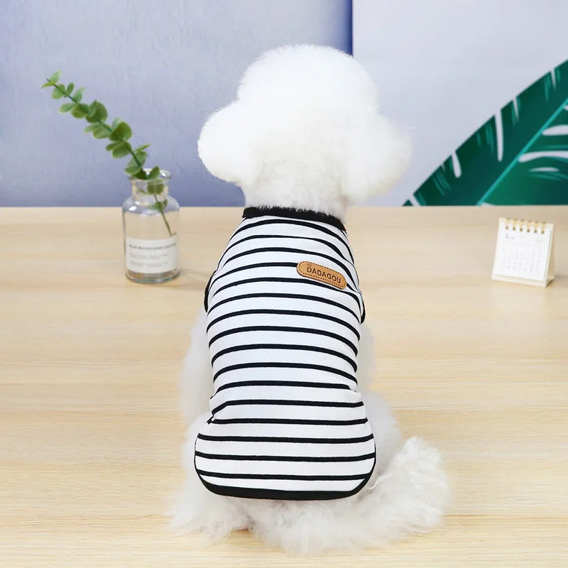Striped Sleeveless Pet Vest for Small Dogs and Cats
