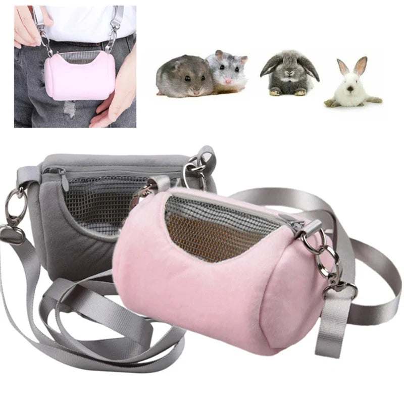 Mesh-Panel Hamster Crossbody Carrier
