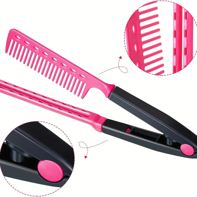 Folding V-Shaped Detangling Comb for Hair Styling
