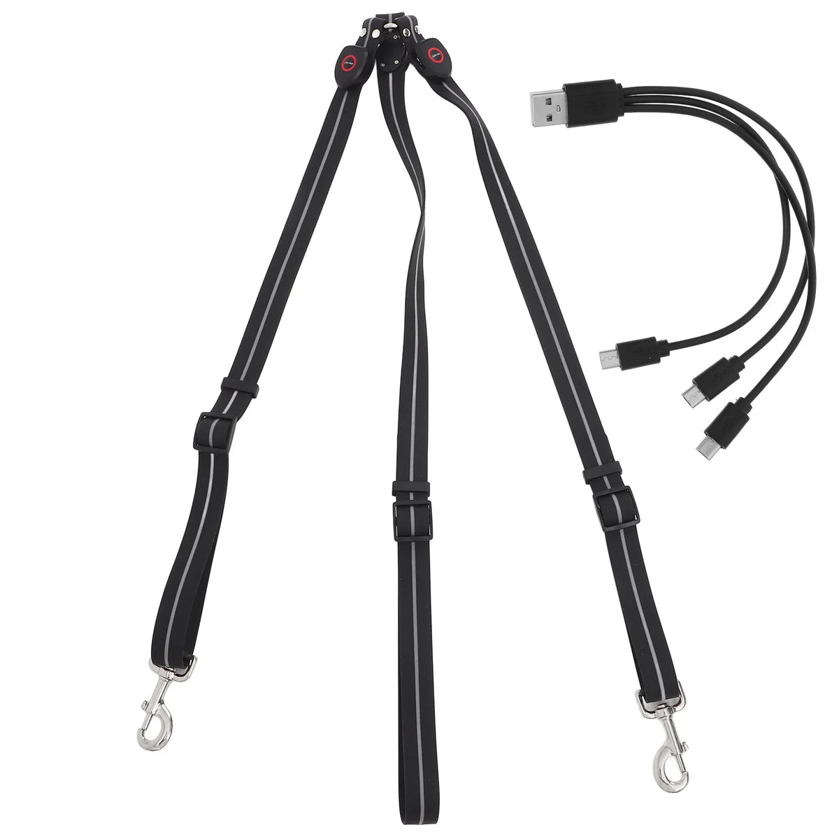 LED horse breastplate for night riding safety with attached wires