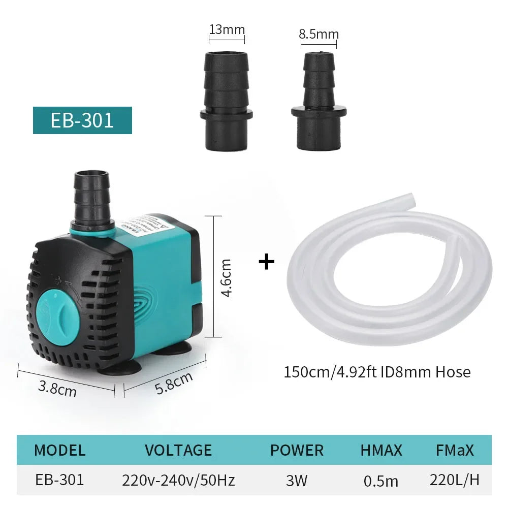 Submersible Aquarium Water Pump with Adjustable Flow