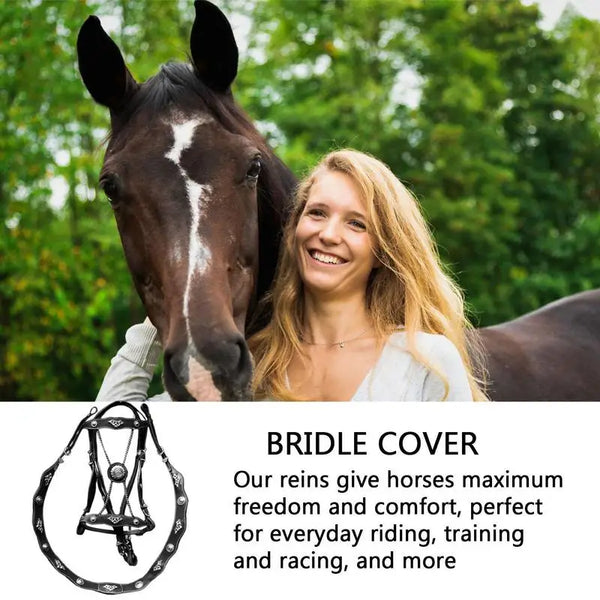 Mors en cuir PU ajustable pour cheval