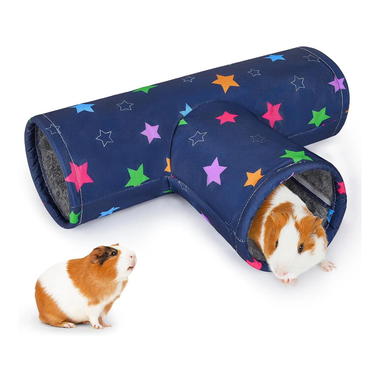 3-Way Foldable Pet Tunnel with Washable Hideout for Small Animals