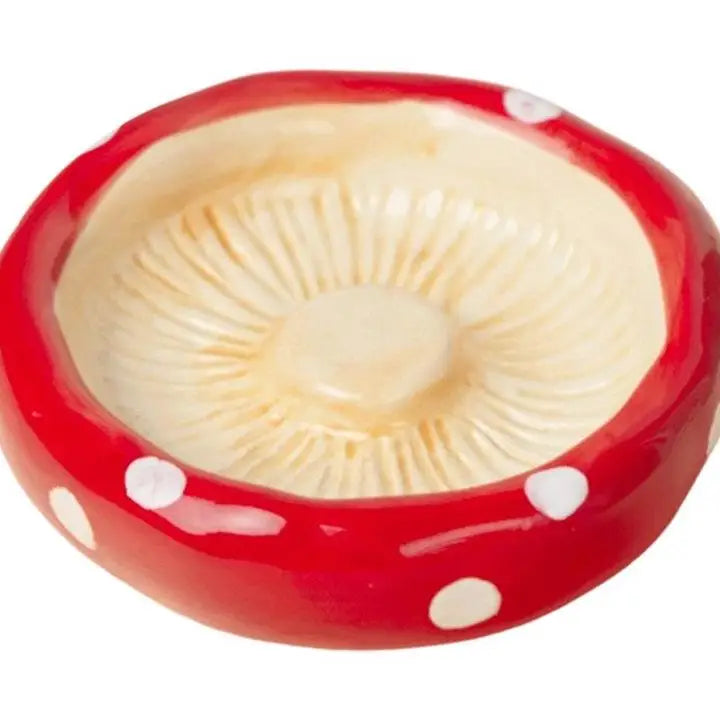 Mushroom Ceramic Hamster Hideout with Food Bowl and Water Bottle Stand
