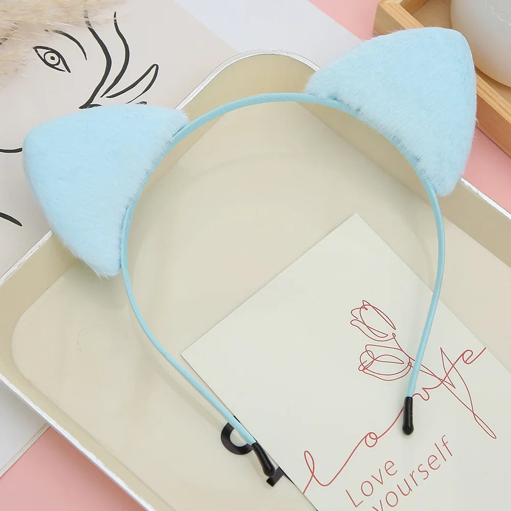 Furry Cat Ears Headband for Cosplay and Parties