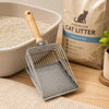 Stainless Steel Cat Litter Scoop with Wooden Handle and Fine Mesh Sifter