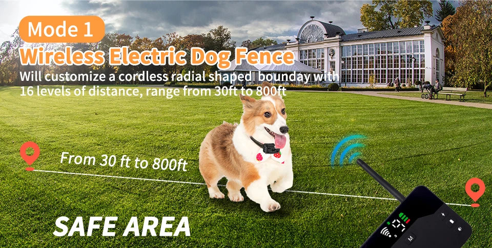 2-in-1 Wireless Dog Training Collar with Remote and Electric Fence