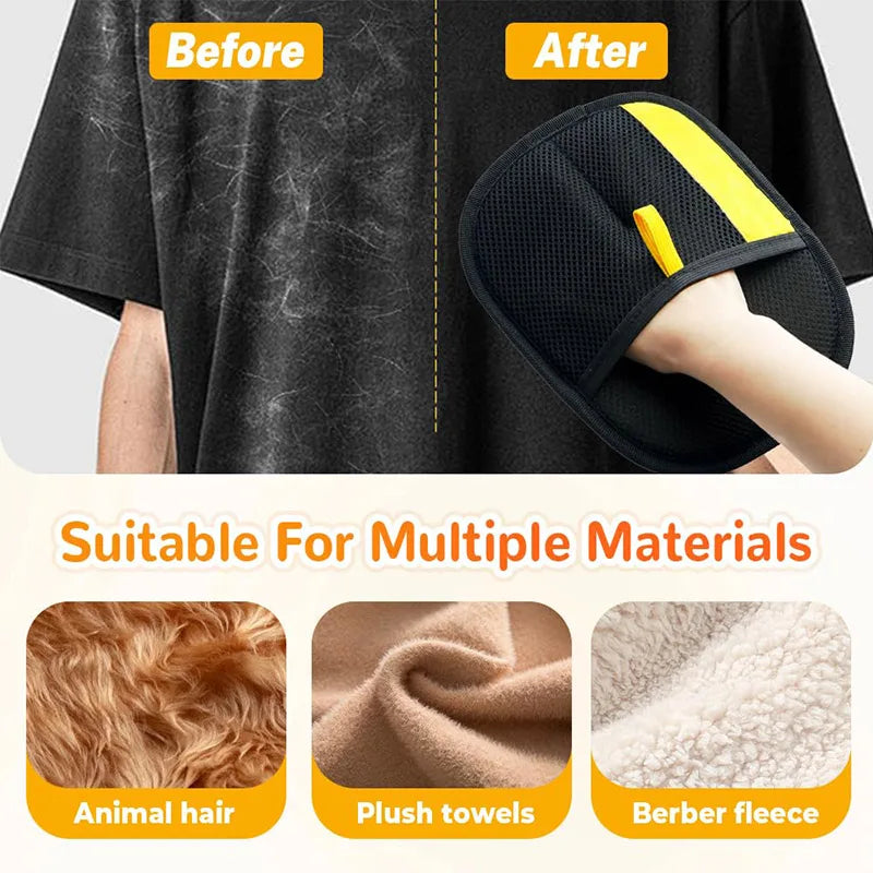 Double-Sided Pet Hair Removal and Grooming Gloves