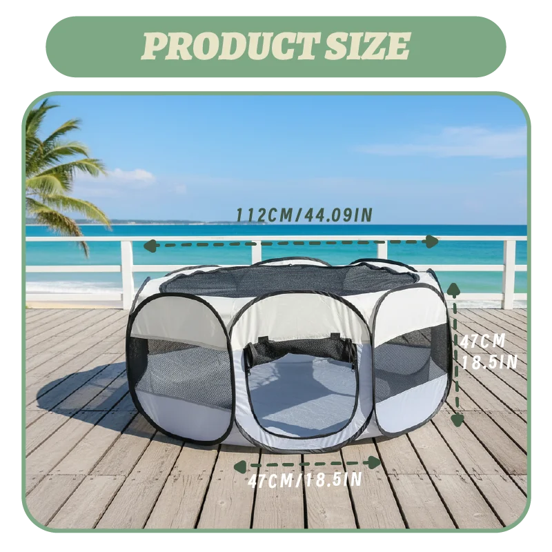 Foldable Small Pet Playpen with Cover for Indoor and Outdoor Use