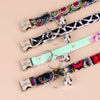 Personalisierte Katzenhalsband mit gedrucktem Design und graviertem ID-Anhänger
