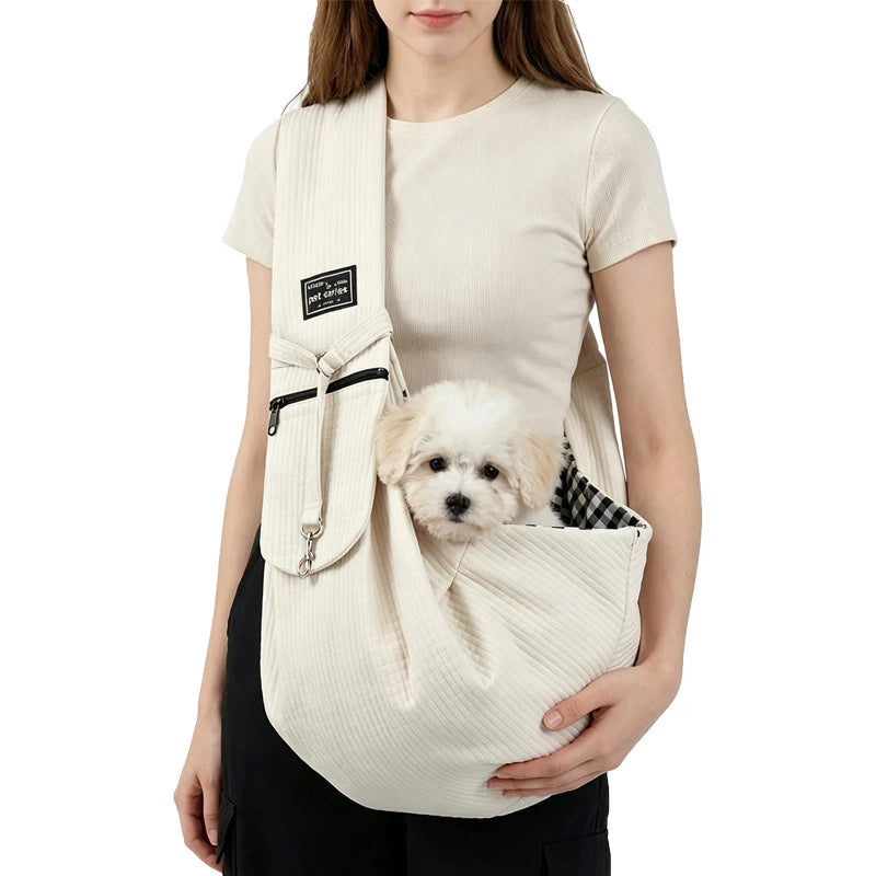 Breathable Crossbody Pet Carrier Bag for Small Dogs & Cats