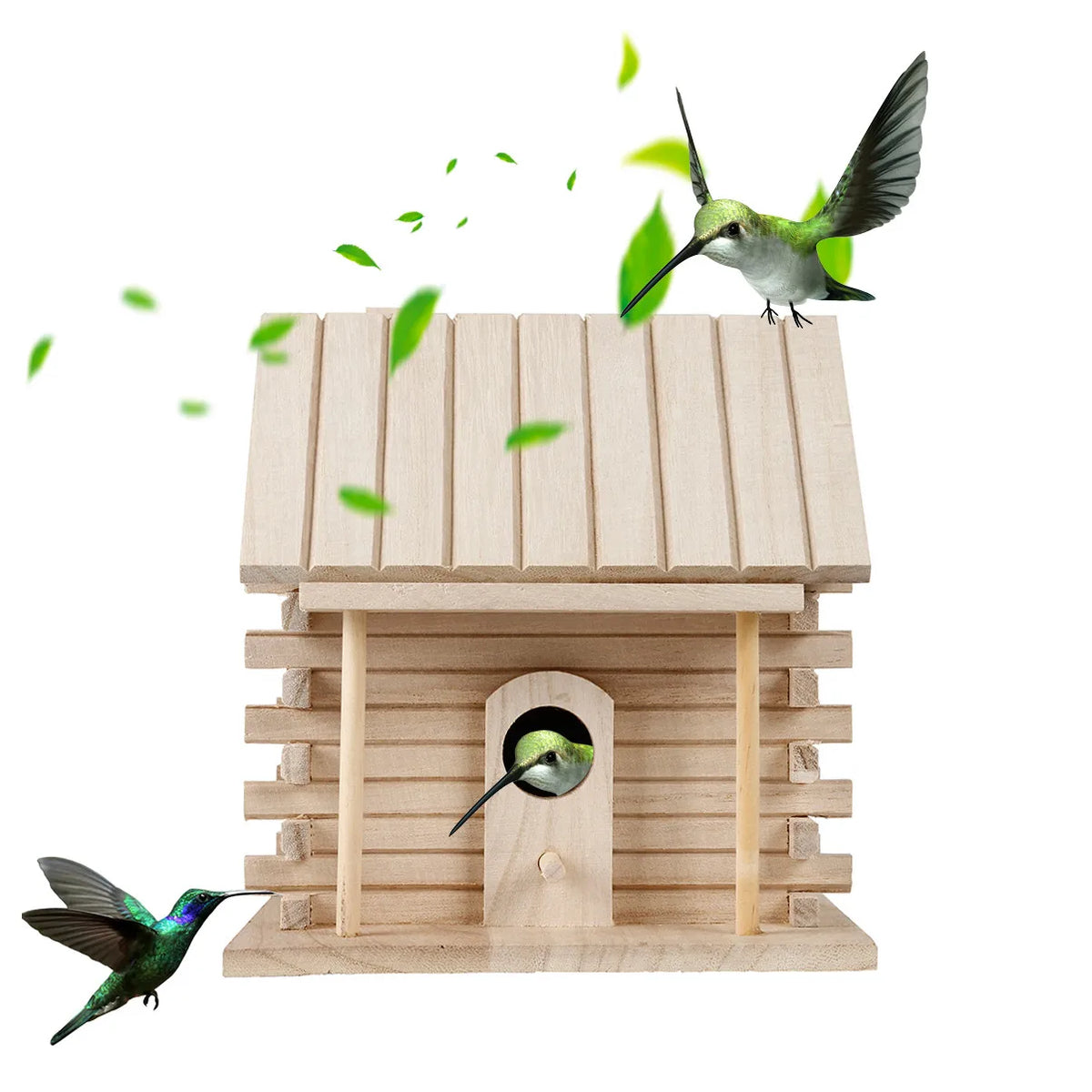 Wooden Hanging Birdhouse for Garden & Patio