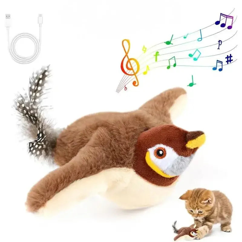 Jouet Oiseau Batifolant Interactif pour Chat avec Catnip Intégré