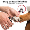 Stainless Steel Pet Nail Clippers with Safety Guard & Built-In File