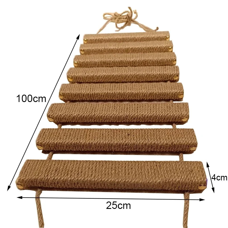 Wall-Mounted Cat Climbing Shelves with Hammock and Scratching Post
