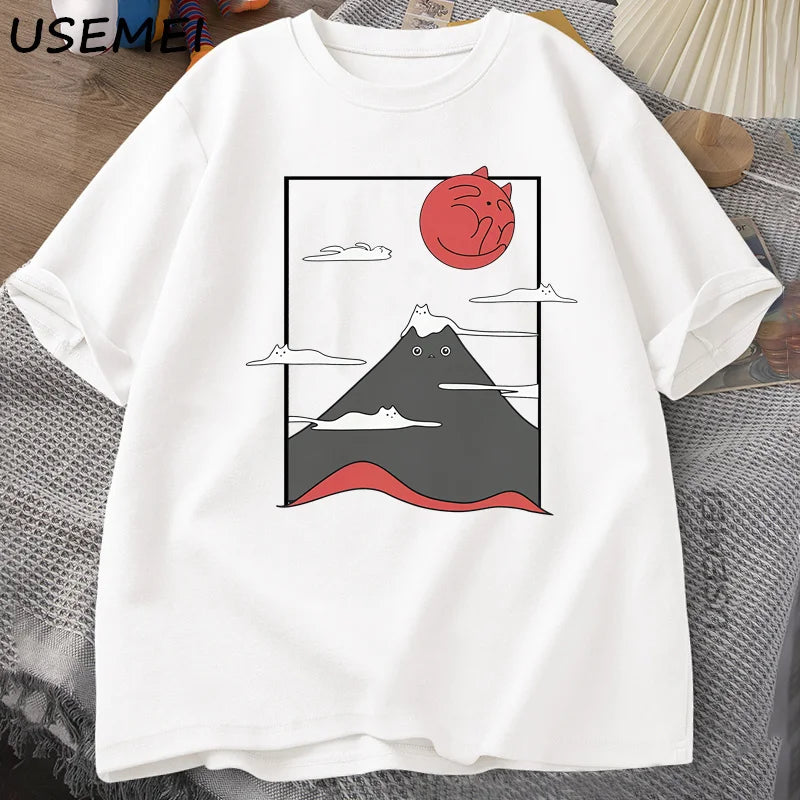 Camiseta Gráfica de Gato Divertida