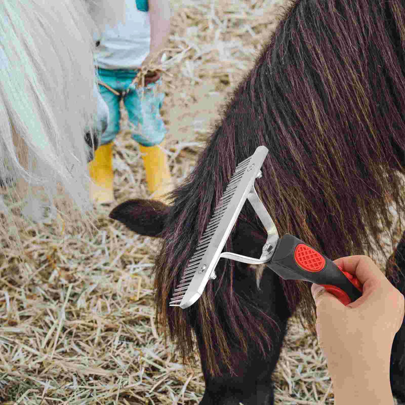 Râteau de toilettage ergonomique pour chevaux