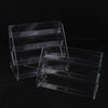 Clear Acrylic Display Stand with Slanted Tiers for Business Cards, Brochures & Cosmetics