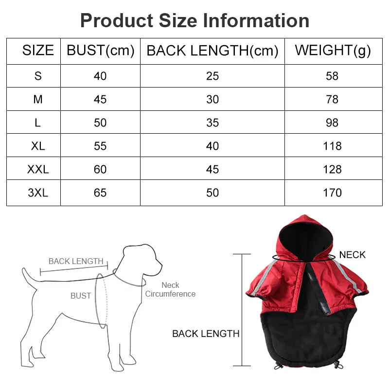 Abrigo impermeable con capucha para perro