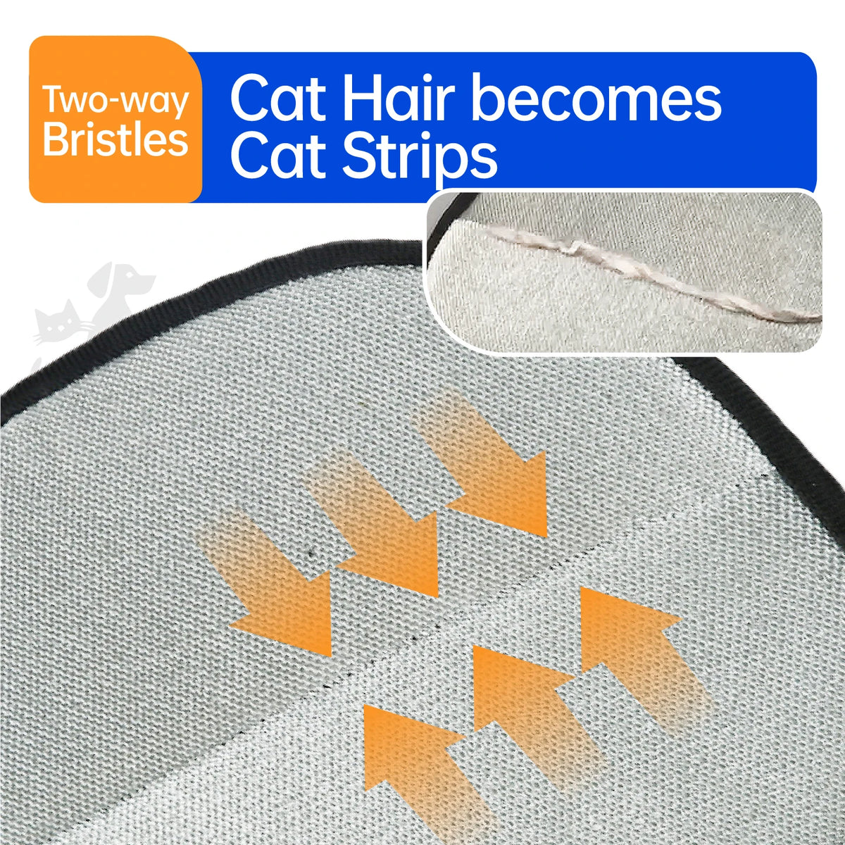 Two-way Bristles Cat Hair becomes Cat Strips grooming mitt for pets