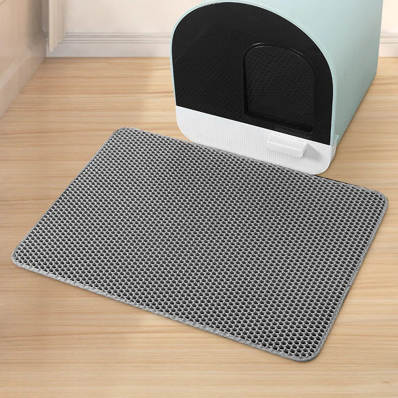 Double-Layer Waterproof Cat Litter Mat with Honeycomb Design