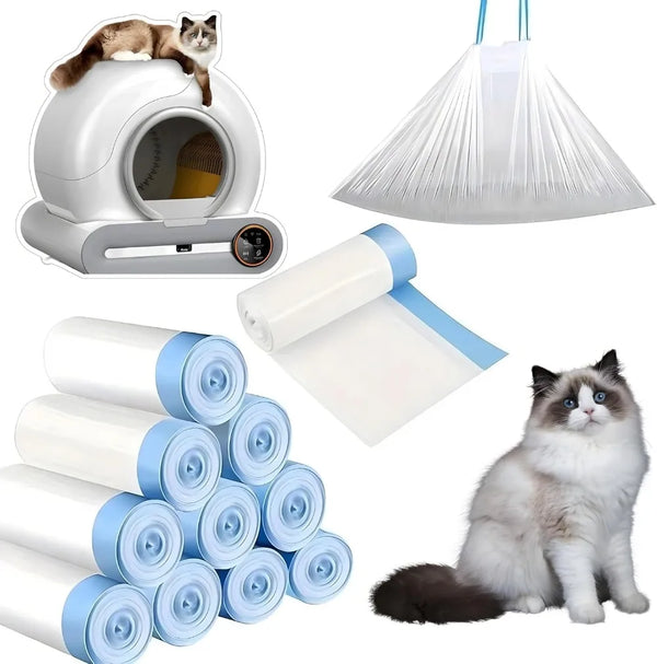 Selbstreinigende Katzentoilette mit Zugbeutel-Abfallsystem