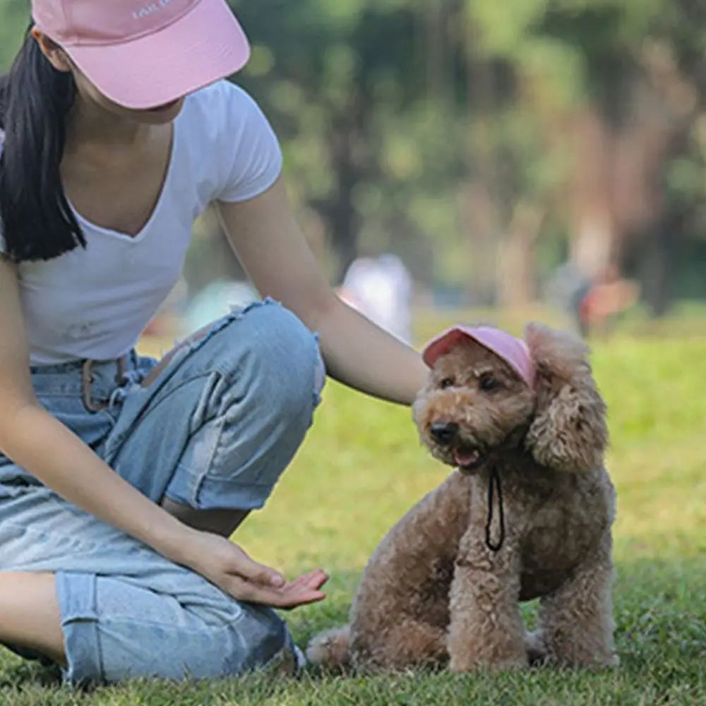 Adjustable Pet Baseball Hat with Ear Holes