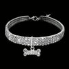 A sparkling jeweled bowknot pet collar for small dogs and cats displayed against a black background.