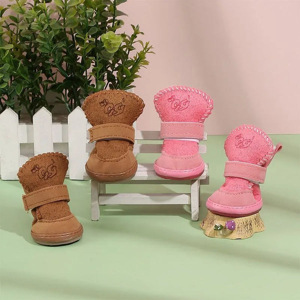 Botas de Nieve de Peluche para Gatos y Perros Pequeños