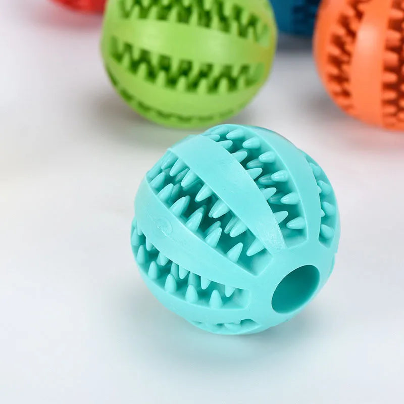 Interactive Rubber Dog Toy Ball with Treat Dispenser