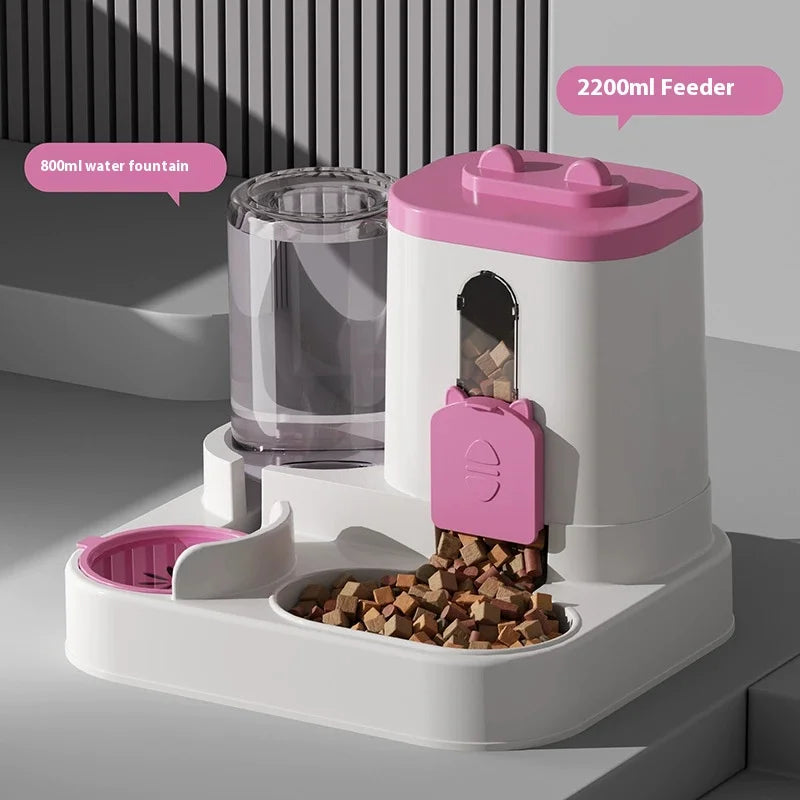 Gravity Pet Feeder and Water Fountain Set