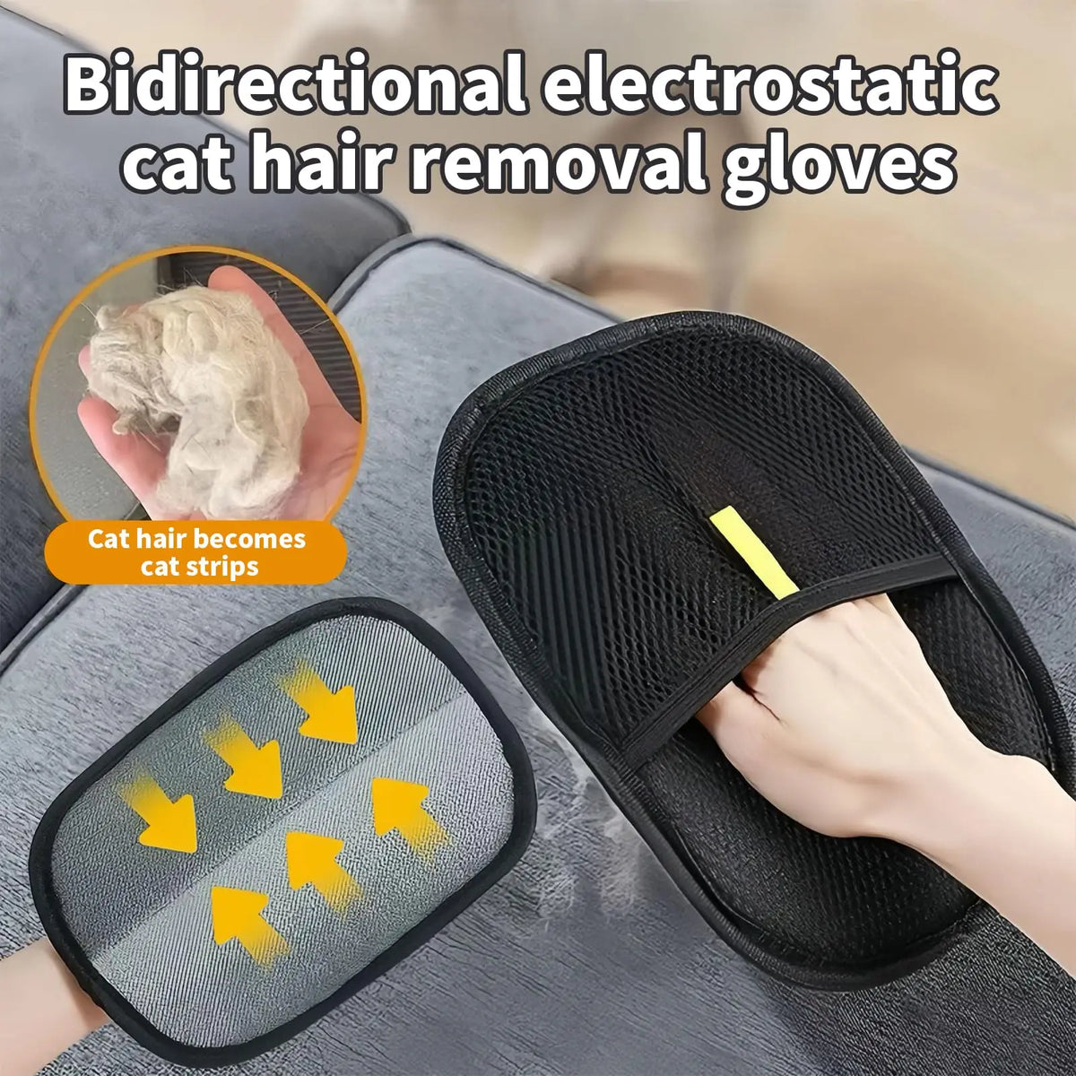 Electrostatic Pet Hair Remover Gloves for Dogs and Cats